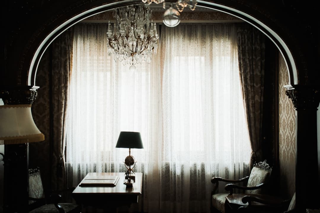 Elegant room with specialty wall finish and refined architectural details