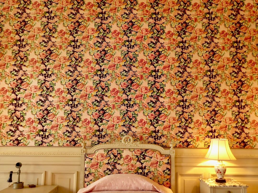 Decorative textured wall treatment adding depth and warmth to interior space